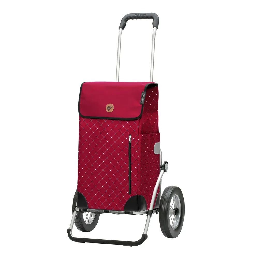 Andersen Shopper Royal Alu klappbar mit Metall-Speichen Rad Ø 25 cm und 43 Liter Tasche Sofia rot